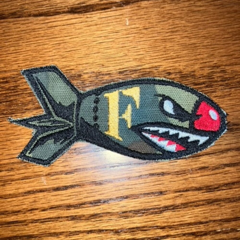 F-bomb patch with infamous shark face nose art from WWII AVG Flying Tige…